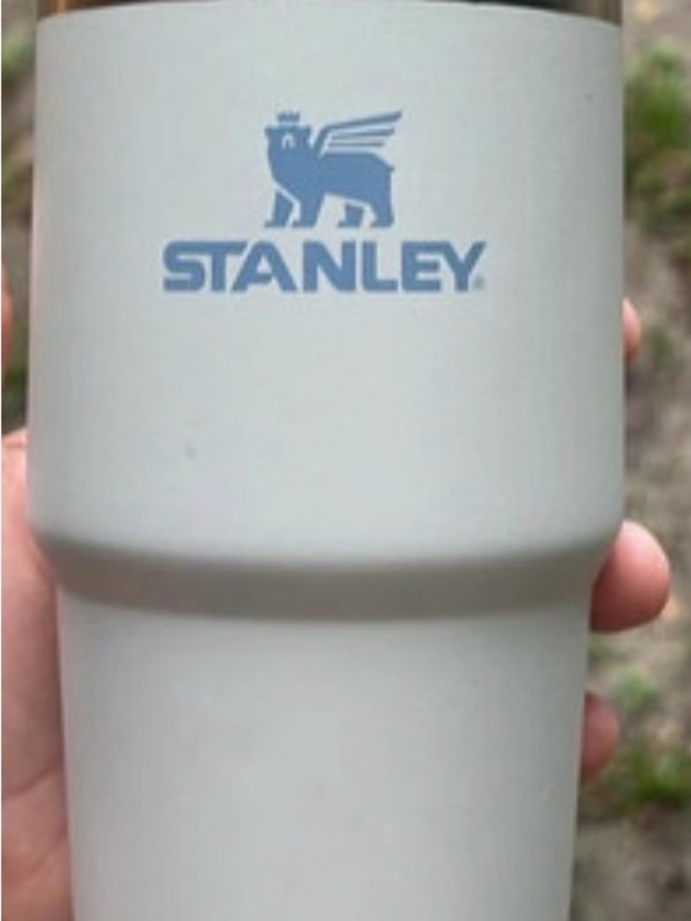 Stanley Tumbler in Pale Gray with Blue Logo 20 oz